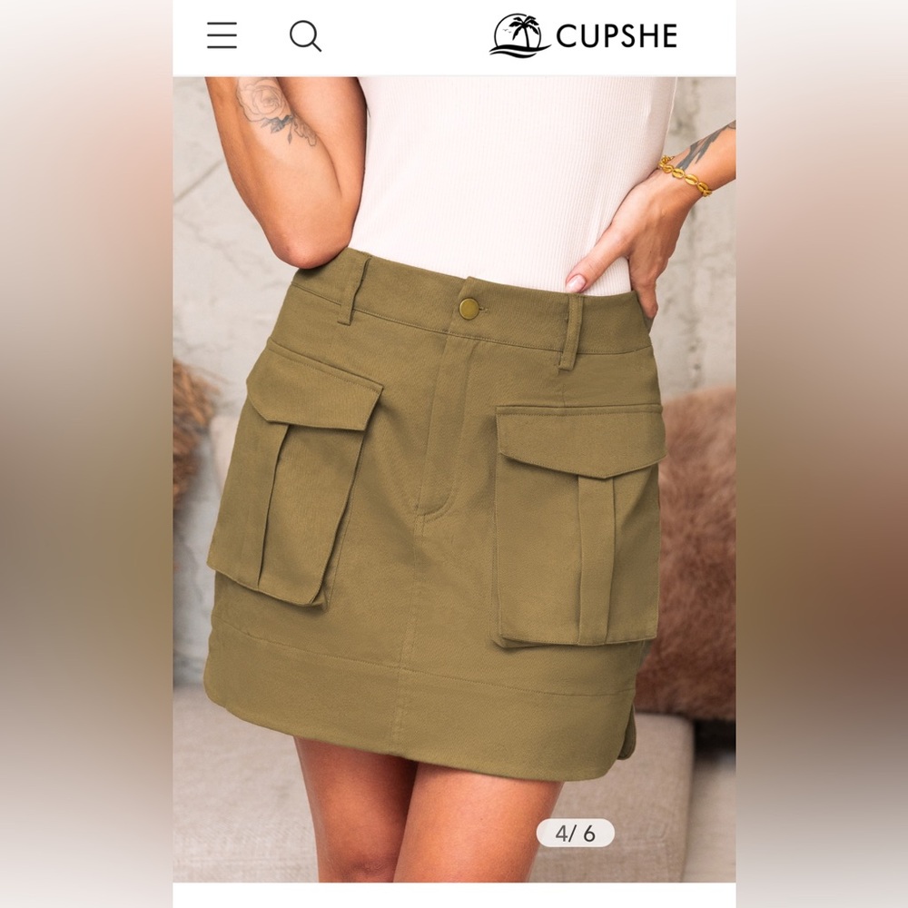 New w/o tag Cupshe Khaki Mini Skirt with Utility Pockets